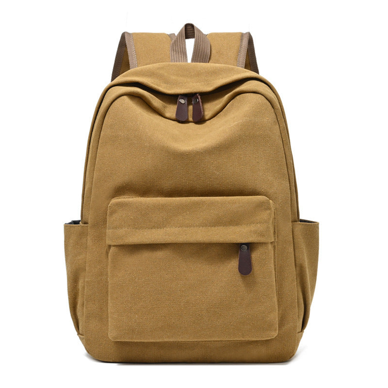 Solid Canvas Travel Backpack