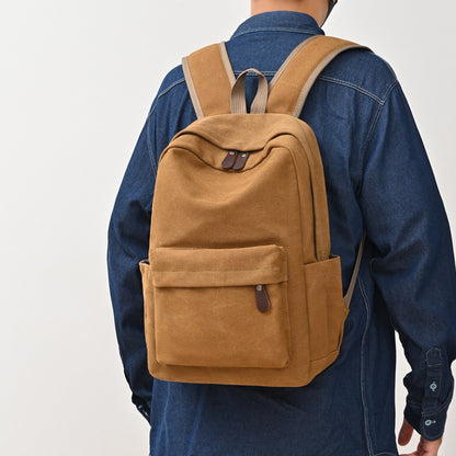 Solid Canvas Travel Backpack