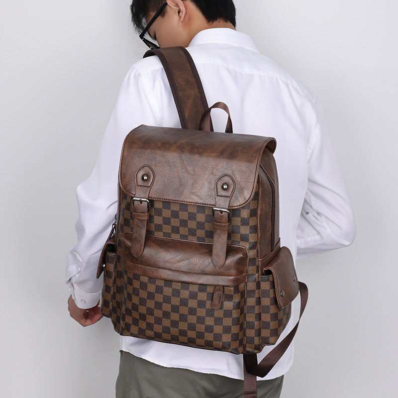 Retro Plaid Waterproof Backpack