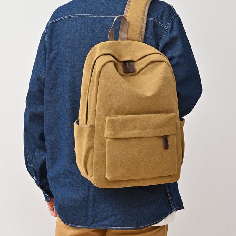 Solid Canvas Travel Backpack